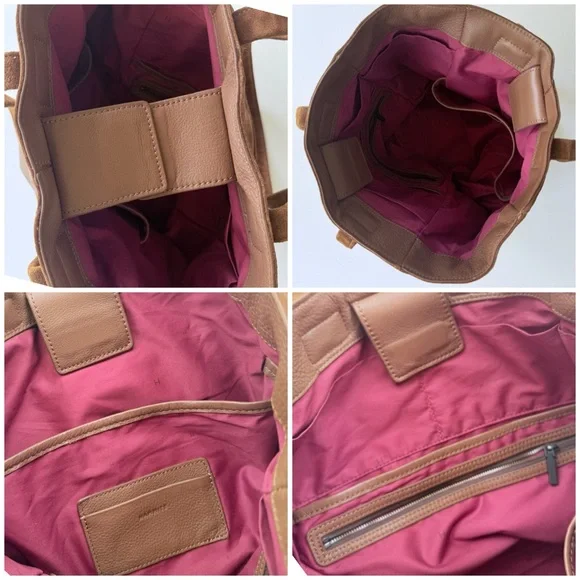 Hammitt Otis Tote Bag in Mahogany Brushed Suede w/ Leather Trim - Picture 14 of 16